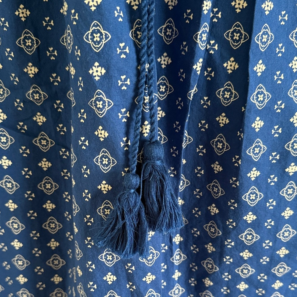 Ellos Ruffle Trim Cambric Peasant Blouse Lightweight Patterned Size 2X - Picture 6 of 9